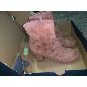Pink Suede AE Booties
